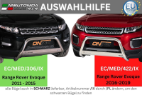 Frontbügel Edelstahl schwarz für Land Rover Range Rover Evoque 2011-15 Ø63mm mit Gutachten