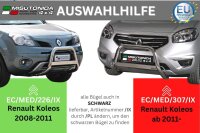 Frontbügel Edelstahl schwarz für Renault Koleos 2008 - 2011 63mm mit Gutachten