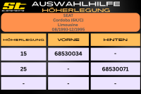 ST Höherlegung für Seat Cordoba 6K/C Limousine (08/93-12/95 BJ) VA 15mm
