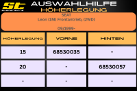 ST Höherlegung für Seat Leon 1M Frontantrieb 2WD VA 15mm