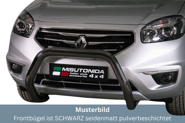 Frontbügel Edelstahl schwarz für Renault Koleos 2011 - 76mm mit Gutachten