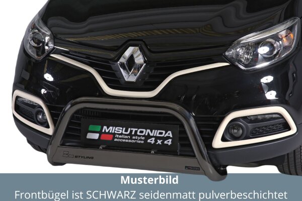 Frontbügel Edelstahl schwarz für Renault Captur 2013 - 63mm mit Gutachten