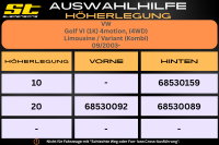 ST Höherlegung für VW Golf VI 1K 4motion 4WD Limousine / Variant Kombi VA 20mm