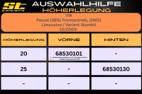 ST Höherlegung für VW Passat 3BG Limousine, Kombi (47 mm Dämpferrohr) VA 20mm