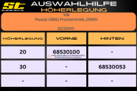 ST Höherlegung für VW Passat 3BG Limousine/ Kombi (51 mm Dämpferrohr) VA 20mm