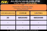 ST Höherlegung für VW Passat 3C Frontantrieb Limousine / Variant Kombi VA 20mm