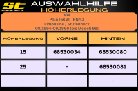 ST Höherlegung für VW Polo 6KV 6N/C Limousine Stufenheck VA 15mm