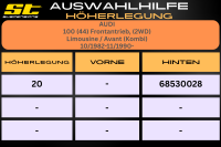 ST Höherlegung für Audi 100 44 Frontantrieb, Limousine Avant Kombi HA 20mm