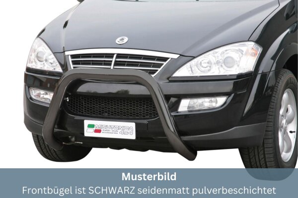 Frontbügel Edelstahl schwarz für Ssangyong Kyron 2007 - 76mm mit Gutachten