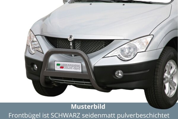 Frontbügel Edelstahl schwarz für Ssangyong Actyon Sports 2007 - 2011 63mm mit Gutachten