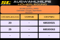 ST Höherlegung für Audi A5 B8 Quattro, Cabriolet , Coupe , Sportback HA 25mm