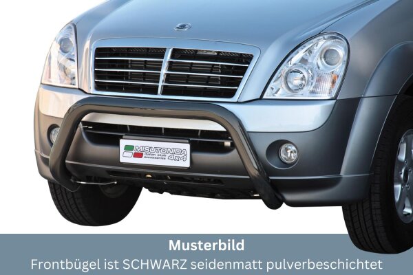 Frontbügel Edelstahl schwarz für Ssangyong Rexton II 2006 - 2012 76mm mit Gutachten