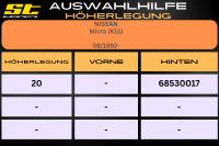 ST Höherlegung für Nissan Micra K11 HA 20mm