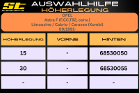 ST Höherlegung für Opel Astra F F CC T92 Limousine Cabrio Caravan Kombi HA 30mm