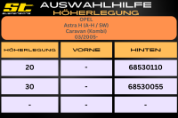 ST Höherlegung für Opel Astra H A-H SW Caravan Kombi HA 30mm