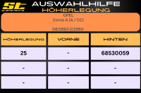 ST Höherlegung für Opel Corsa A A CC HA 25mm