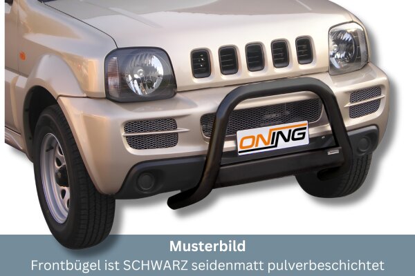 Frontbügel Edelstahl schwarz für Suzuki Jimny FJ Bj. 2005 - 2011 Ø63mm mit Gutachten