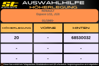 ST Höherlegung für Renault Espace J11, J13 HA 20mm