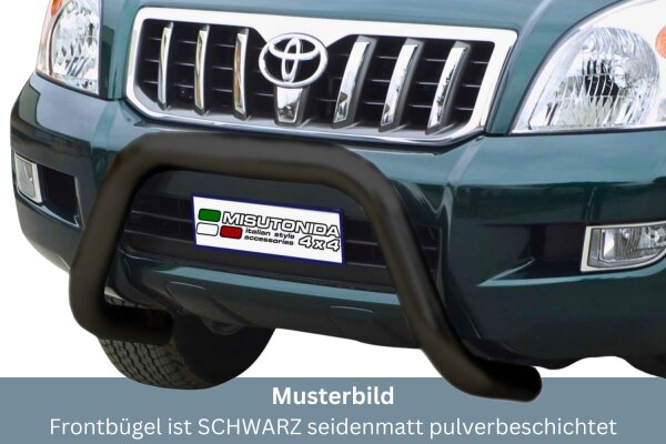 Frontbügel Edelstahl schwarz für Toyota Land Cruiser J12 Prado 120 125 2002-09 76mm mit Gutachten