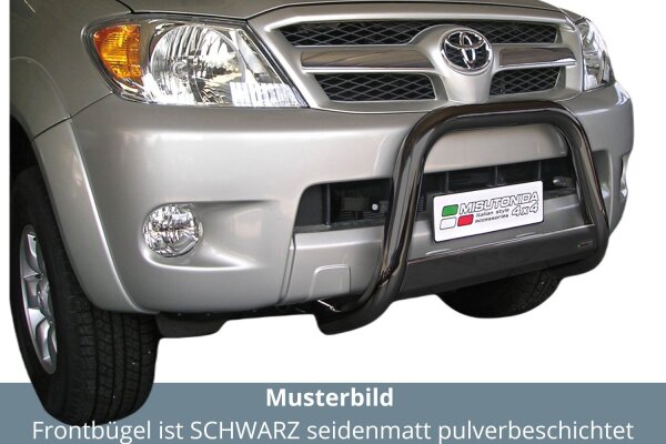 Frontbügel Edelstahl schwarz für Toyota Hilux 2005 - 2011 63mm mit Gutachten