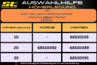 ST Höherlegung für VW Golf V Jetta Frontantrieb...
