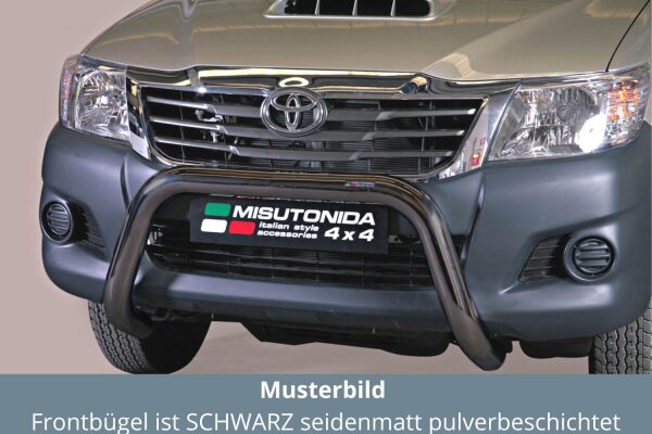 Frontbügel Edelstahl schwarz für Toyota Hilux 2011 - 2016 76mm mit Gutachten