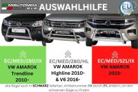 Frontbügel Edelstahl schwarz für VW Amarok Trendline 2010 - 63mm mit Gutachten