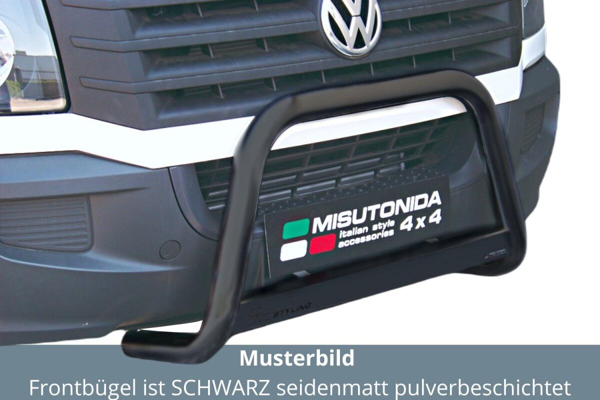 Carbest Stoßstangenschutz aus gebürstetem Edelstahl schwarz - Mercedes  Sprinter / VW Crafter