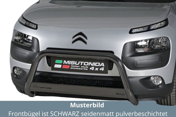 Frontbügel Edelstahl schwarz für Citroen C4 Cactus 2015 - 63mm mit Gutachten