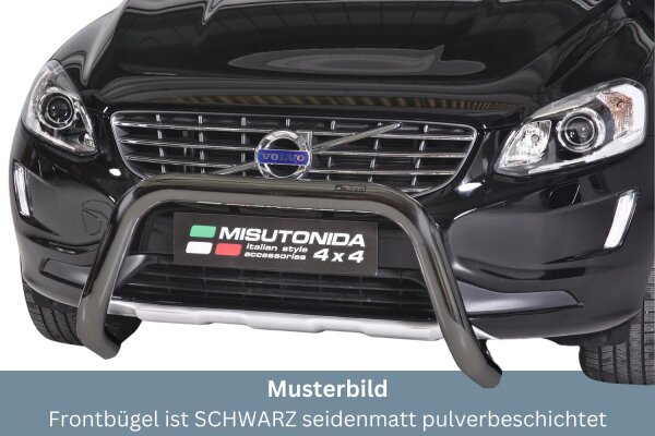 Frontbügel Edelstahl schwarz für Volvo XC60 2014 - 2017 76mm mit Gutachten