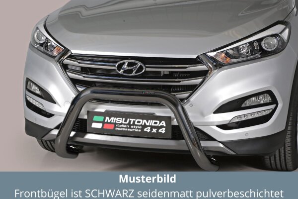 Frontbügel Edelstahl schwarz für Hyundai Tucson 2015-2017 Ø76mm mit Gutachten