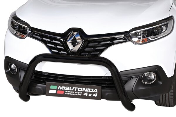Frontbügel Edelstahl schwarz für Renault Kadjar 2015 - 76mm mit Gutachten