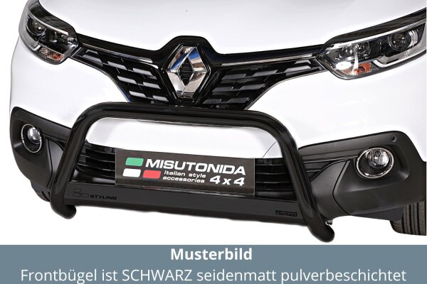 Frontbügel Edelstahl schwarz für Renault Kadjar 2015 - 63mm mit Gutachten