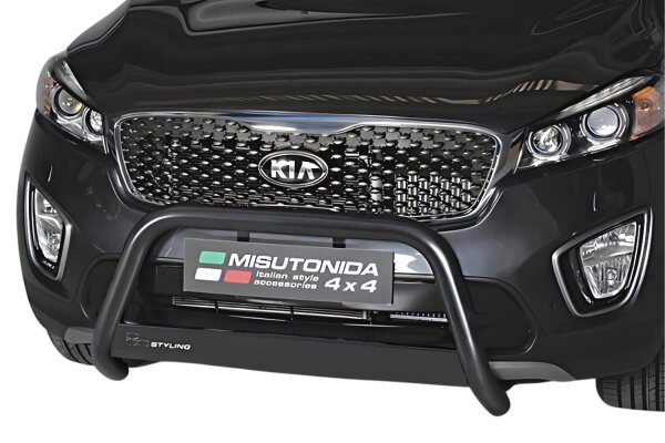 Frontbügel Edelstahl schwarz für KIA Sorento 2015 - 63mm mit Gutachten Frontschutzbügel