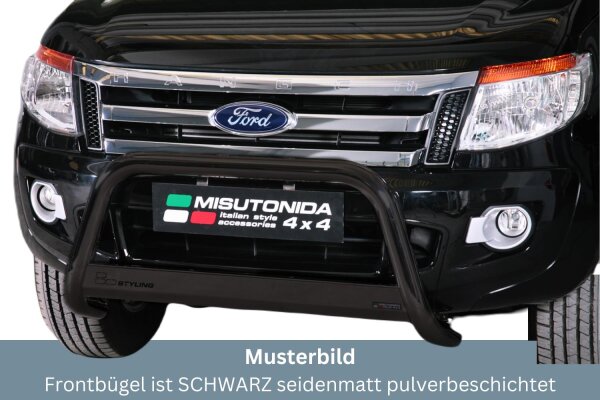 Frontbügel Edelstahl schwarz für Ford Ranger 2012 - 63mm mit Gutachten Frontschutzbügel