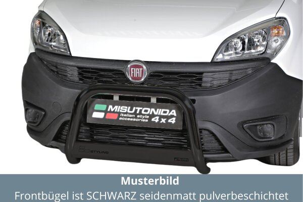 Frontbügel Edelstahl schwarz für Fiat Doblo 2015 - 63mm mit Gutachten Frontschutzbügel