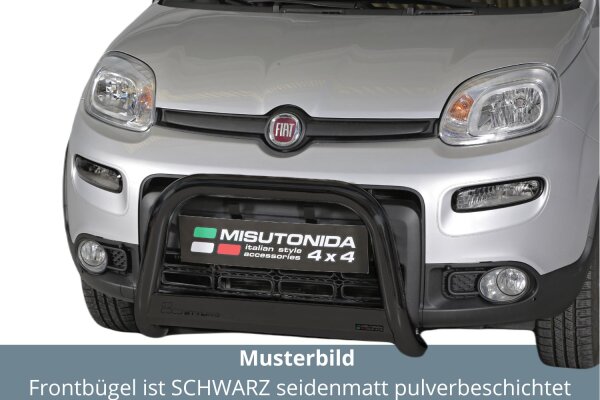 Frontbügel Edelstahl schwarz für Fiat Panda 4x4 2013-2015 63mm mit Gutachten