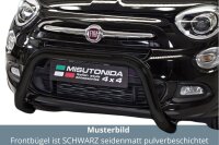 Frontbügel Edelstahl schwarz für Fiat 500X 2013-2018 76mm mit Gutachten Frontschutzbügel