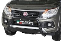 Frontbügel Edelstahl schwarz für Fiat Fullback Bj.2016 - Ø63mm mit Gutachten