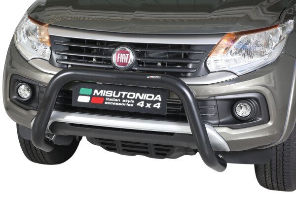 Frontbügel Edelstahl schwarz für Fiat Fullback Bj.2016- Ø76mm mit Gutachten