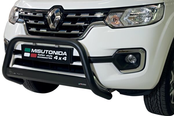 Frontbügel Edelstahl schwarz für Renault Alaskan 2018 - 63mm mit Gutachten