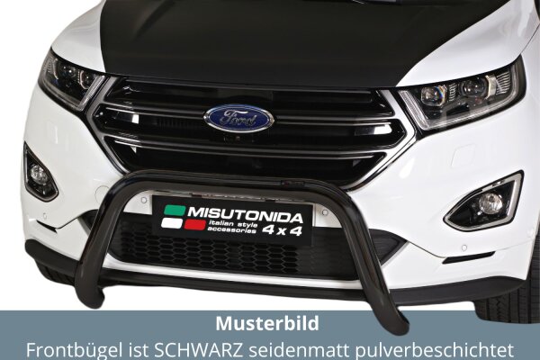Frontbügel Edelstahl schwarz für Ford Edge 2016- Ø76mm mit Gutachten Frontschutzbügel