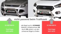 Frontbügel Edelstahl schwarz für Ford Kuga ab 2017 76mm mit Gutachten Frontschutzbügel