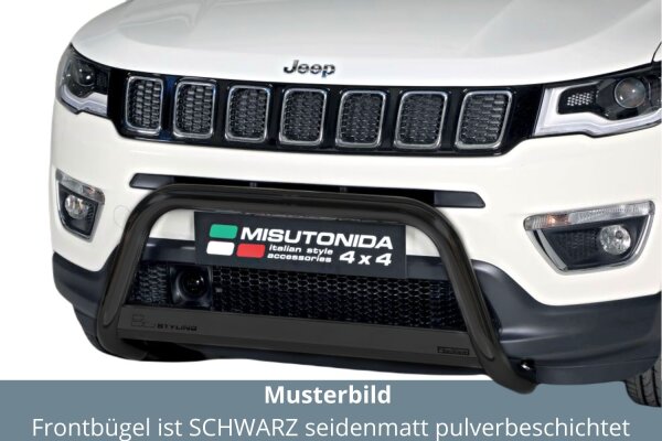 Frontbügel Edelstahl schwarz für Jeep Compass ab 2017 63mm mit Gutachten Frontschutzbügel
