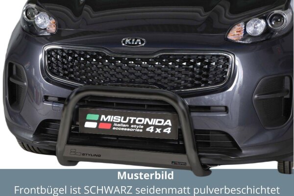 Frontbügel Edelstahl schwarz für Kia Sportage 2016 63mm mit Gutachten Frontschutzbügel