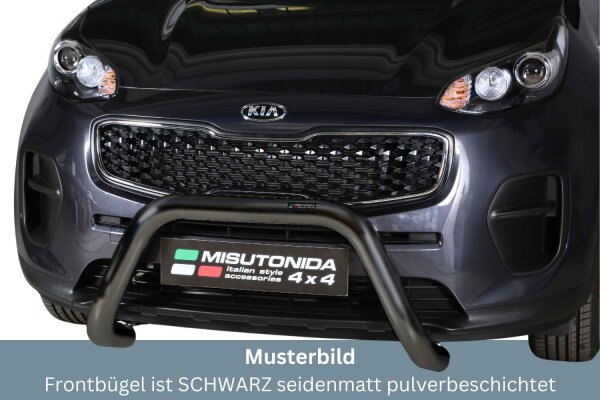 Frontbügel Edelstahl schwarz für Kia Sportage ab 2016 76mm mit Gutachten Frontschutzbügel