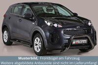 Frontbügel Edelstahl schwarz für Kia Sportage ab 2016 76mm mit Gutachten Frontschutzbügel