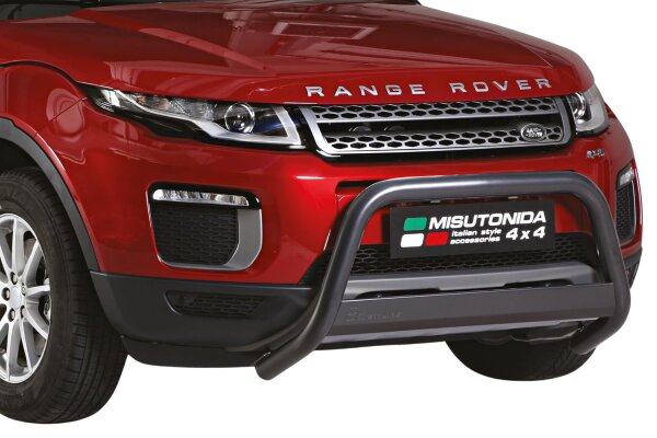 Frontbügel Edelstahl schwarz für Range Rover Evoque 2016-2019 Ø63mm mit Gutachten