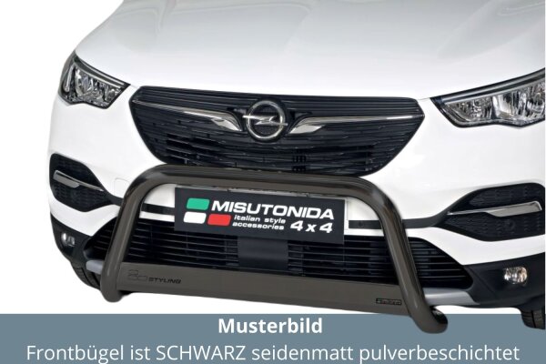 Frontbügel Edelstahl schwarz für Opel Grandland X 63mm Frontschutzbügel