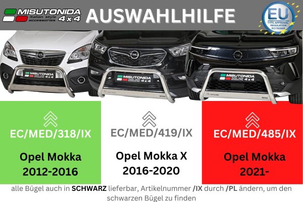 Misutonida Frontbügel, Seitenstufen und Zubehör für Opel Mokka X 2016